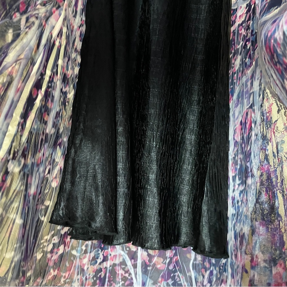 Komarov Purple Crinkled Dress Medium Asymmetrical Handkerchief Hem Art To Wear - Picture 9 of 16